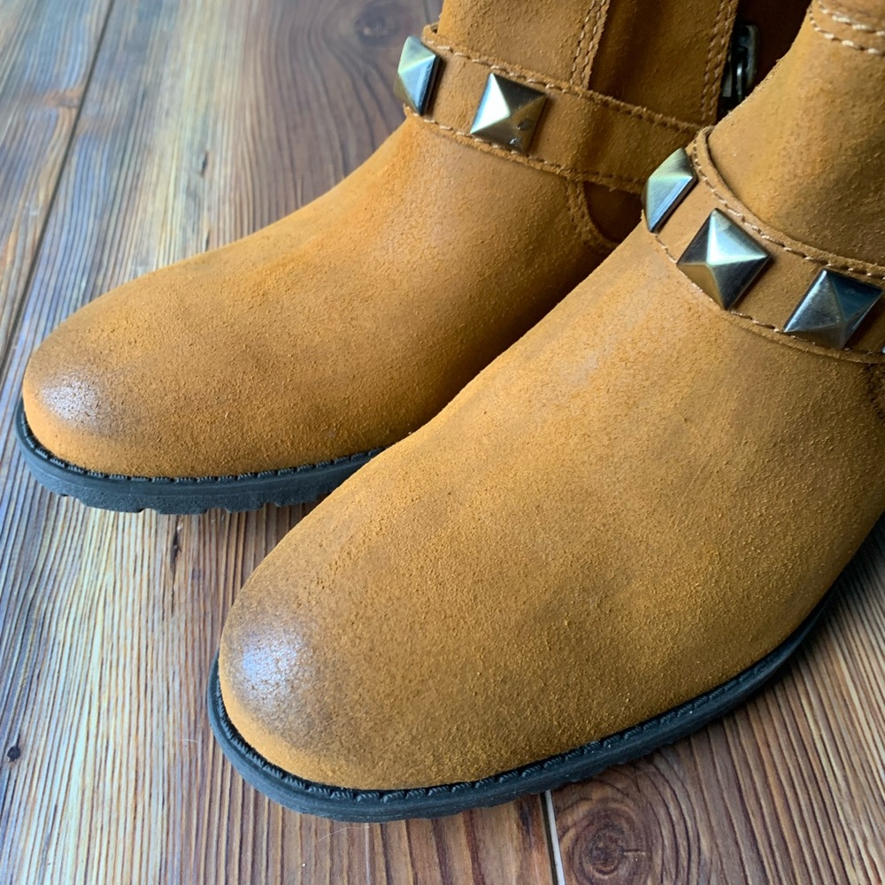 Libby Edelman Mid Calf Round Toe Neutral Tan Leat… - image 7